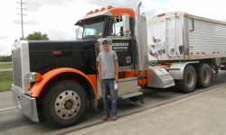 Earliest Harvest Truck (September 5, 2012) - setting a new record at DENCO II. Pictured is Chris Charles hauling for Evan Anderson. 